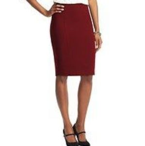 Loft Red Curvy Pencil Skirt
